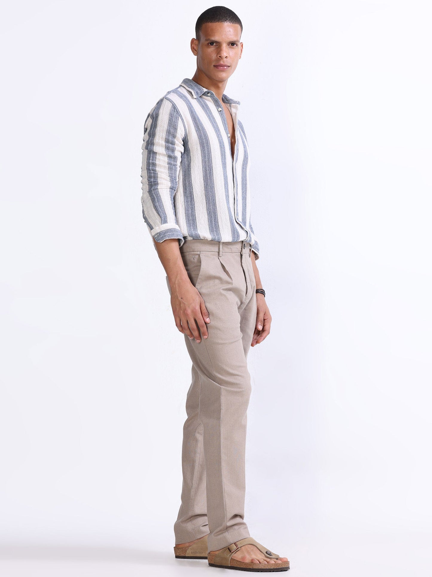 Raw Slub Dust Pleated Pant