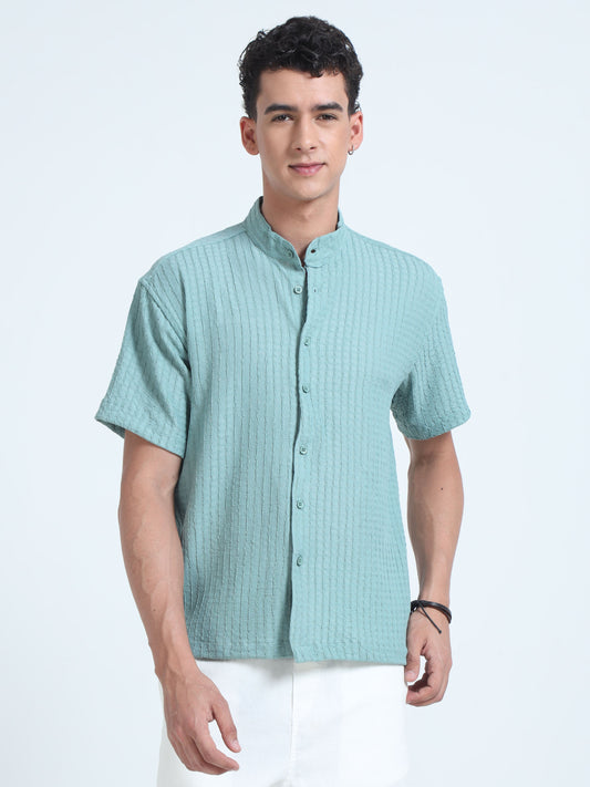 Men Summer Floruit Shirts-Mint