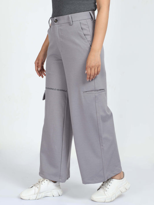 Women Flare Pants- Ash