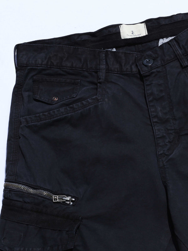 Rugged Zip Cargo Pants In Navy