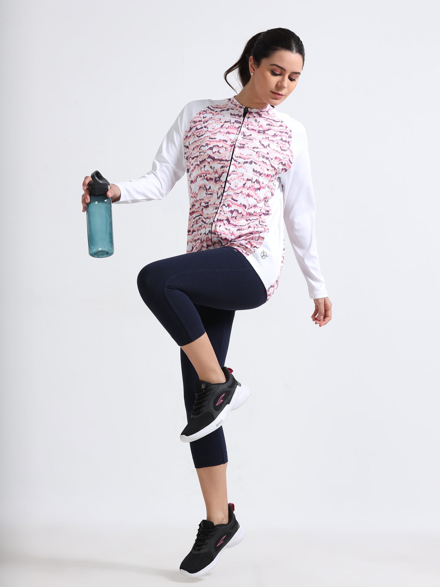 Mauve Abstract Women Cycling Tee