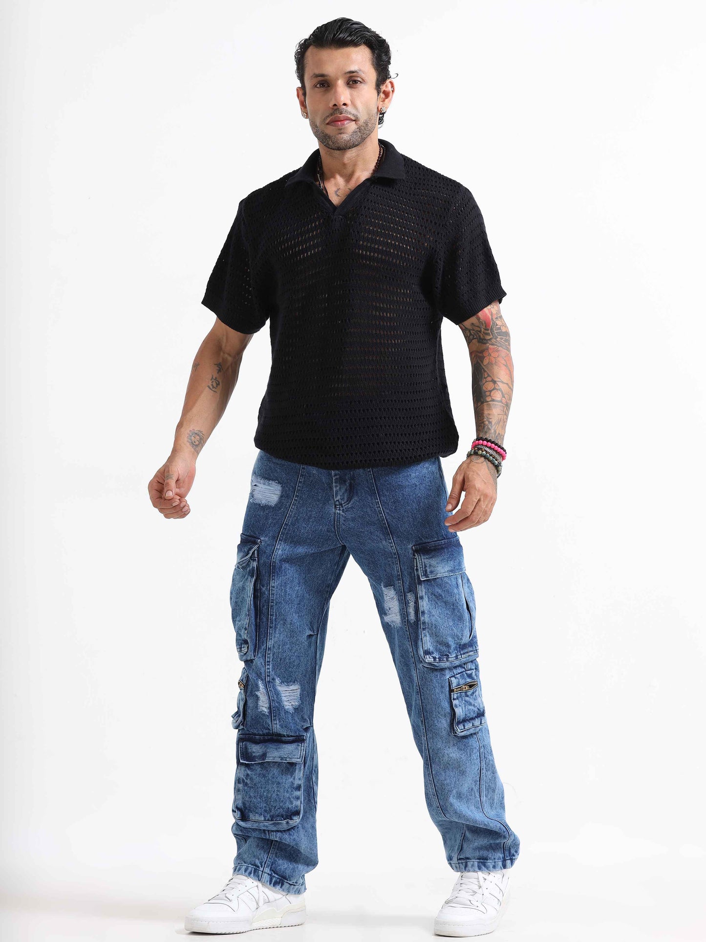 Urban Utility Wore-out Distressed Denim In Blue