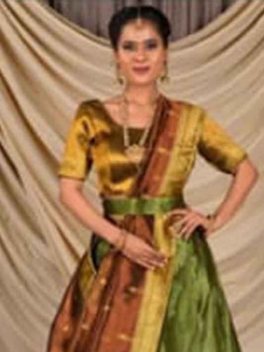 Banaras Wedding lehenga Methano L-Gold Womens