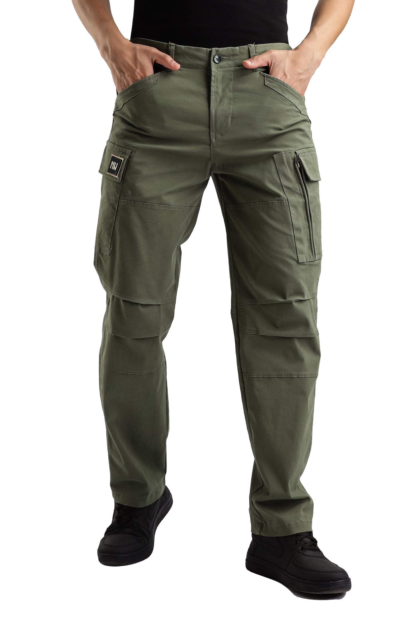 Men Heavy Twill Cargo-Olive