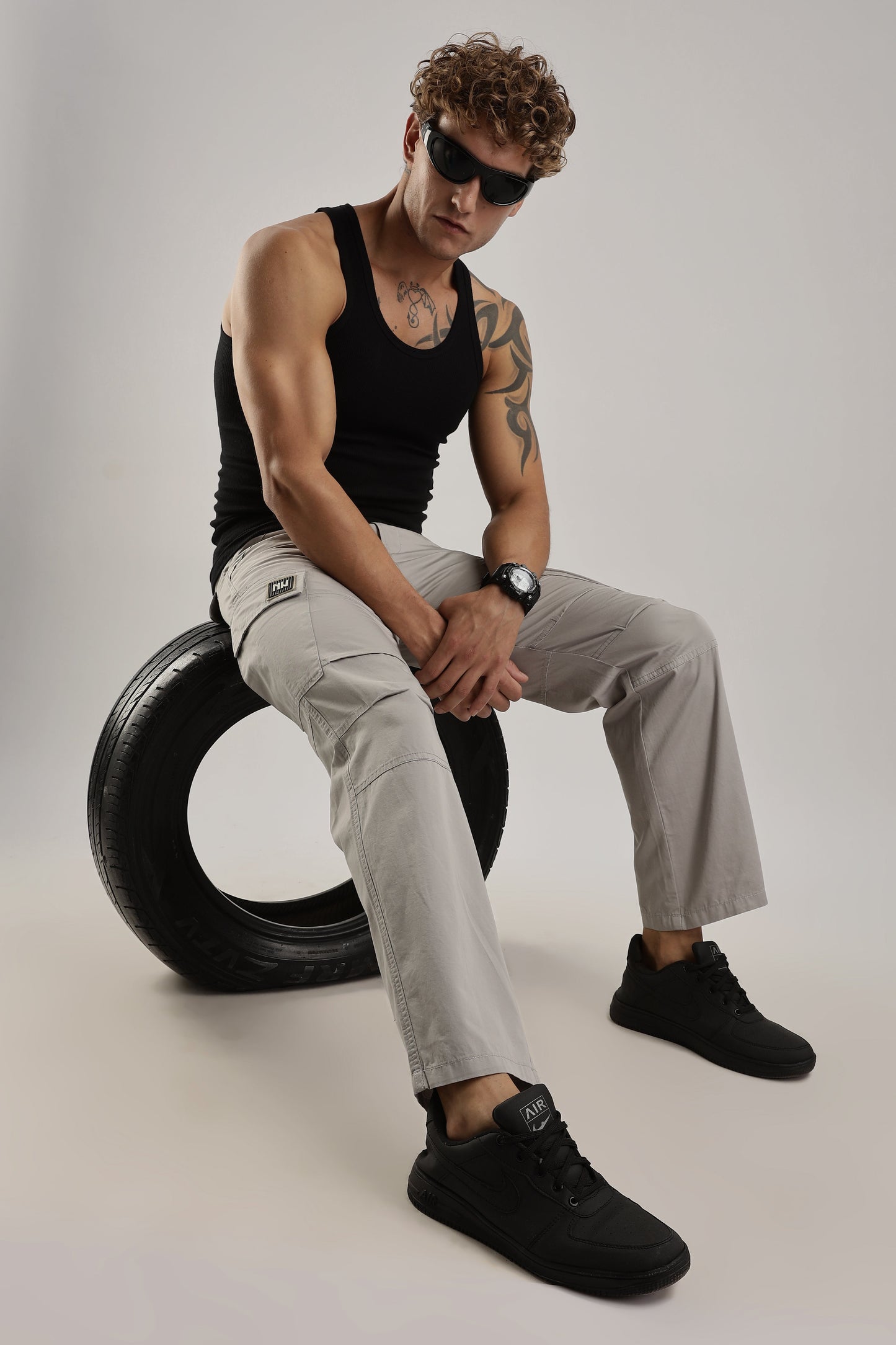 Men Heavy Air Cargo-Stone