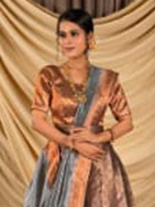 Simple Lehenga Peach Copper for Women