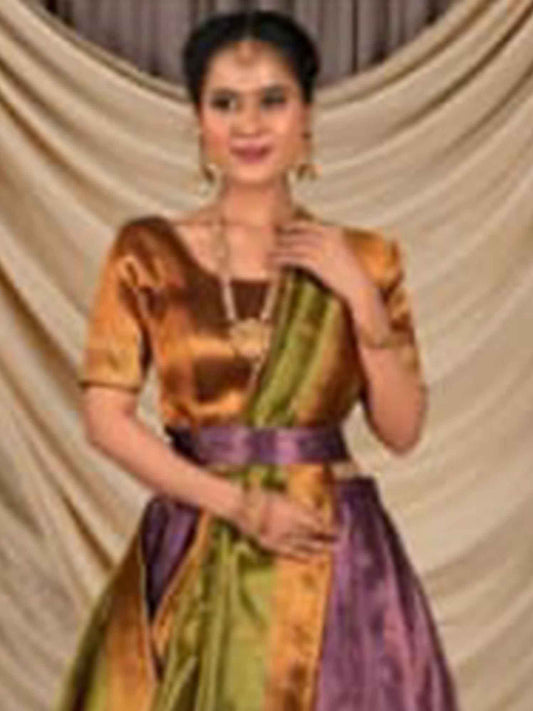 Tissue Purple Copper Lehenga for Women Weddings