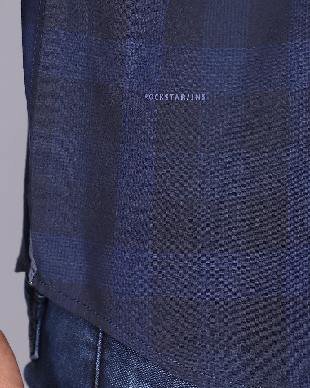 Smart Casual Full Sleeves Plaid Shirt-Navy