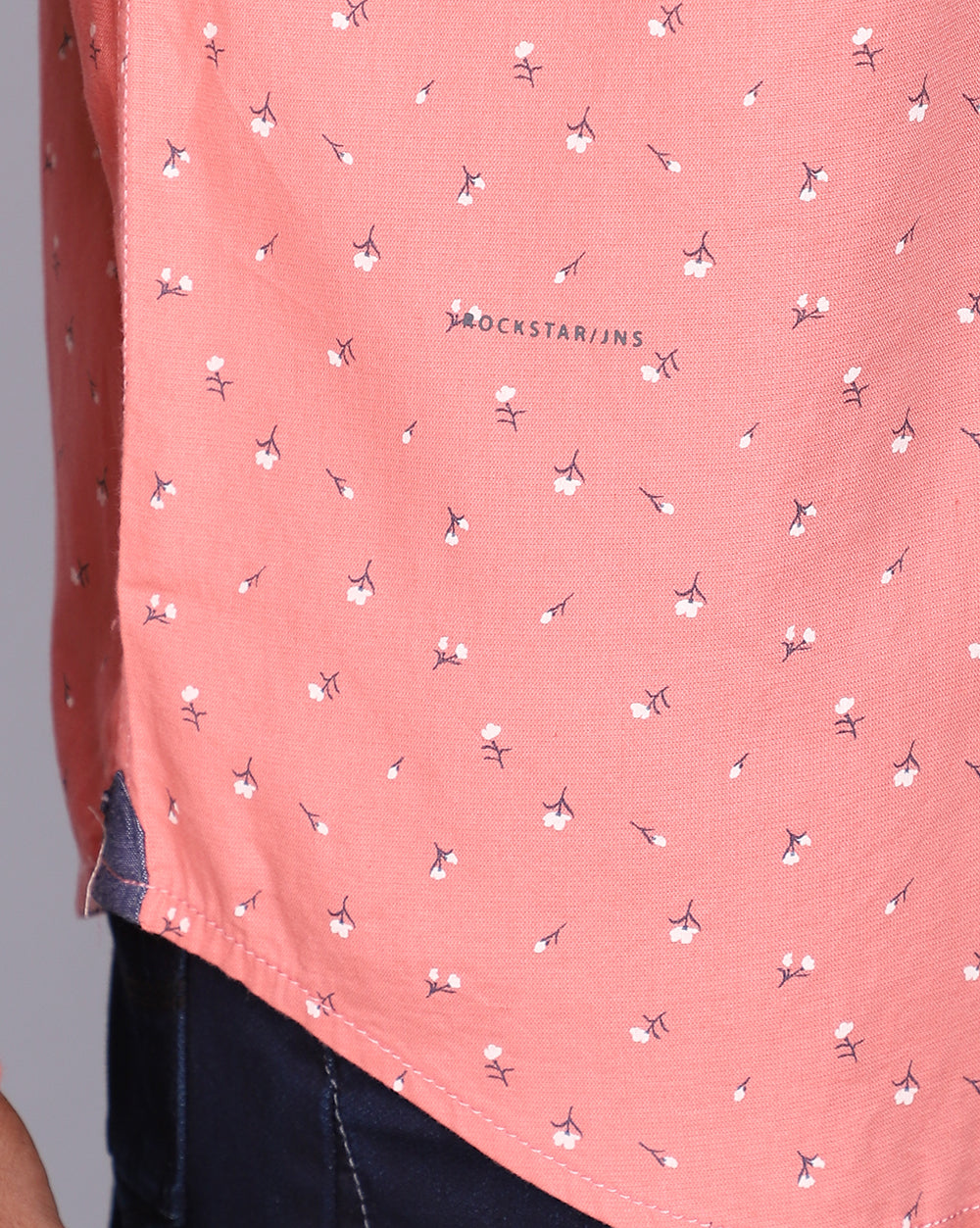 Printed Smart Casual Shirt-Peach