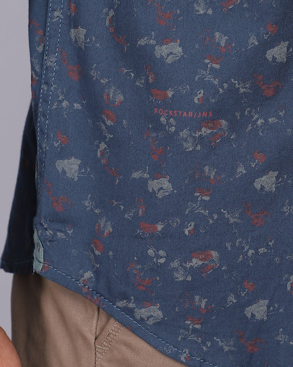 Printed Smart Casual Shirt-Teal