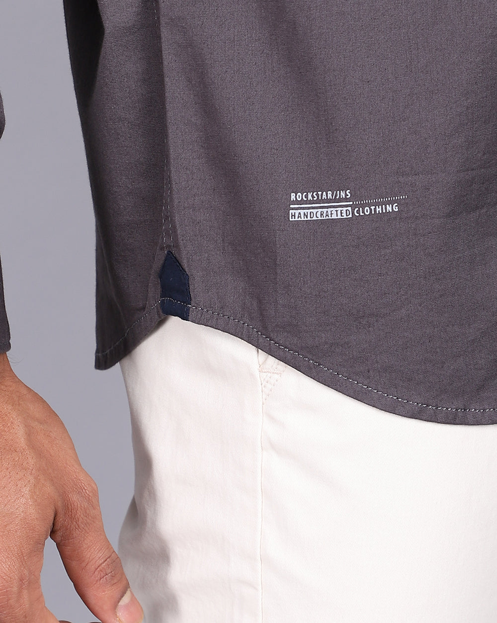 Solid Smart Casual Shirt-Charcoal