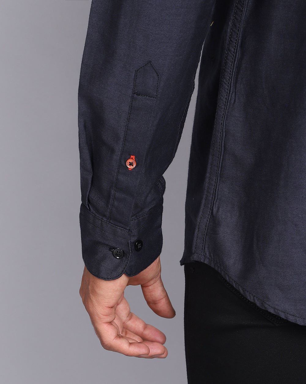 Smart Casual Weft Shirt-Black