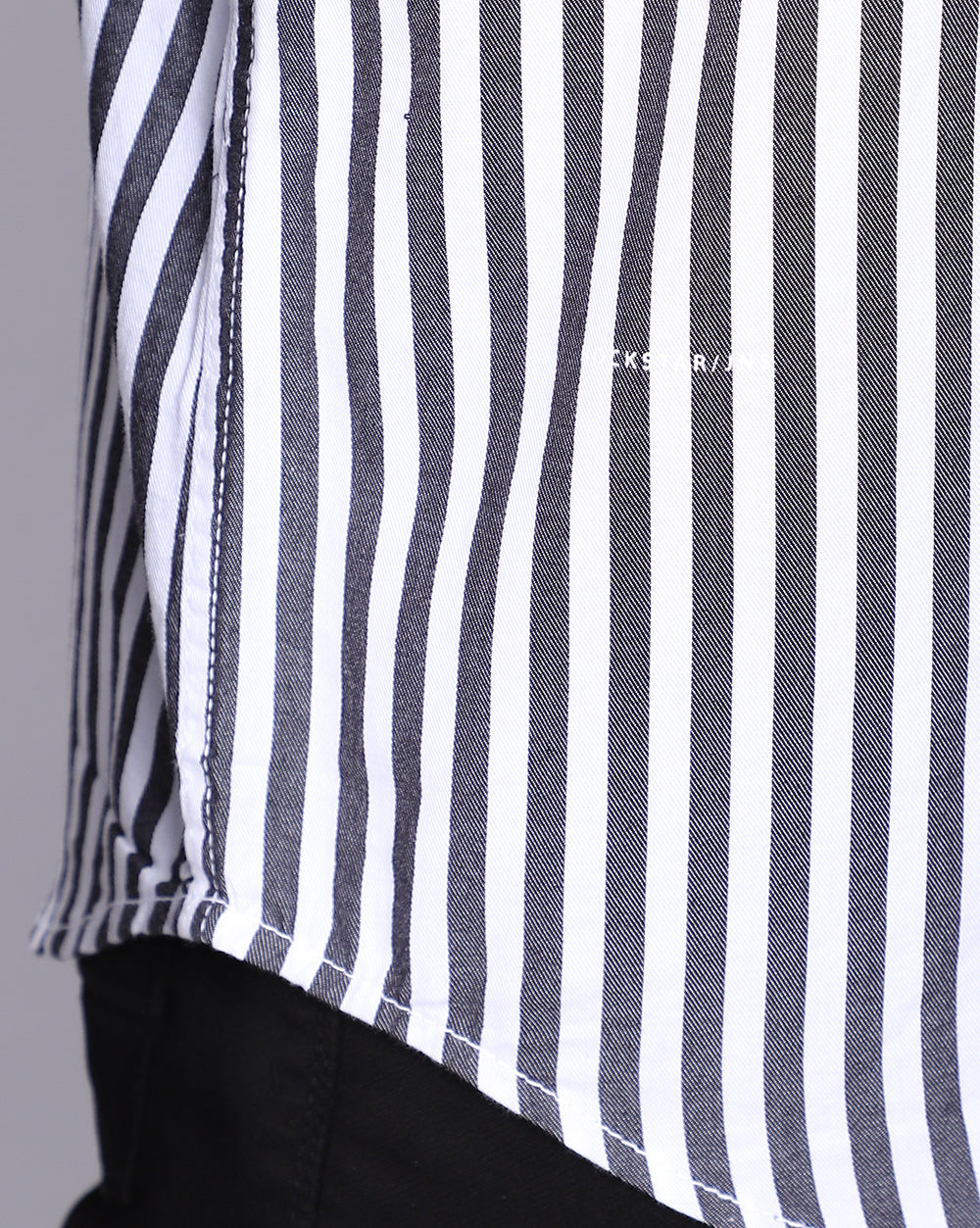 Smart Casual Striped Shirt-Black & White