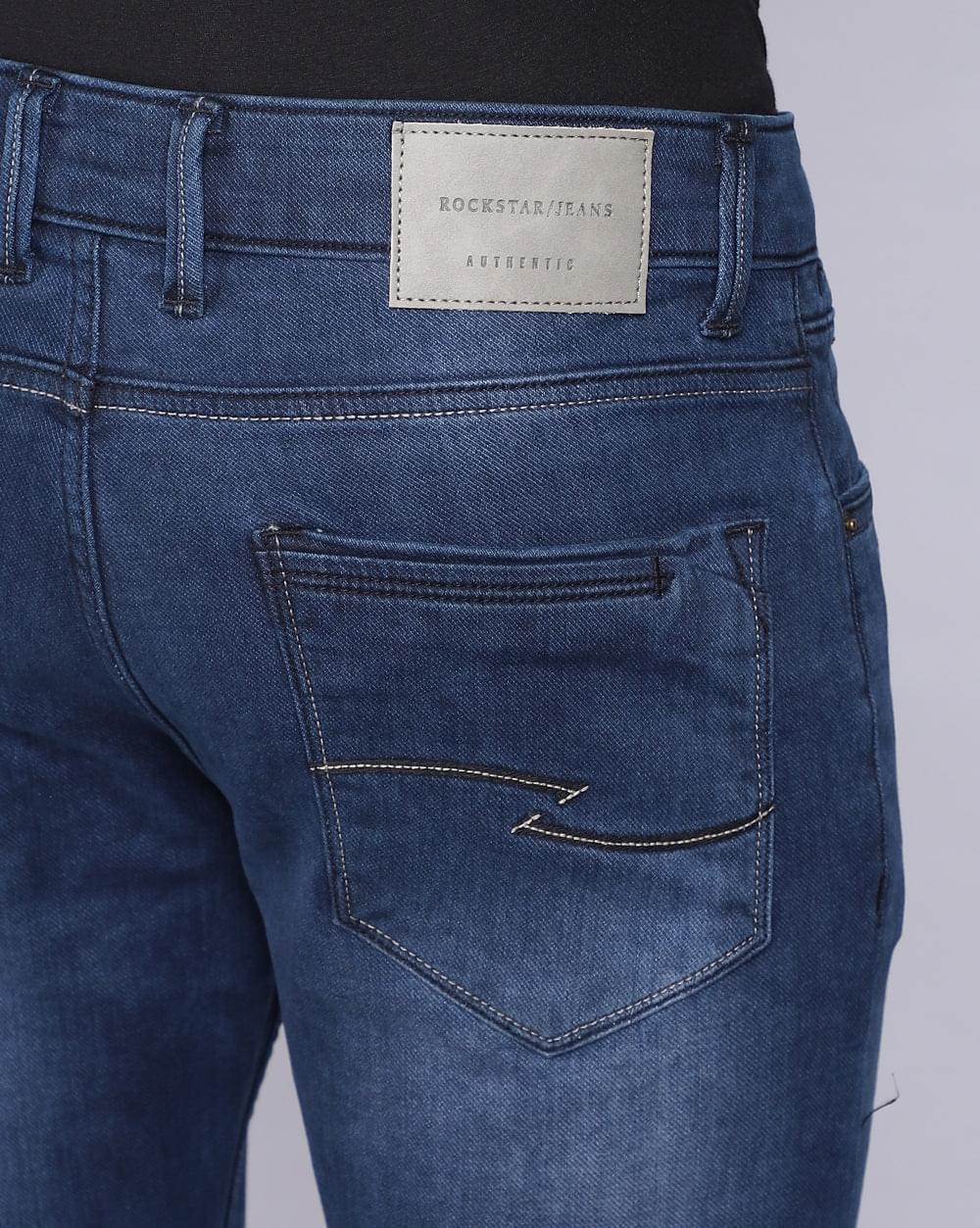 Ankle Fit Jeans-Mid Blue