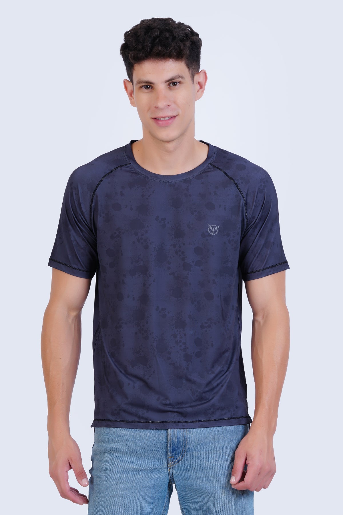 Active Print Crew Neck Printed Tee