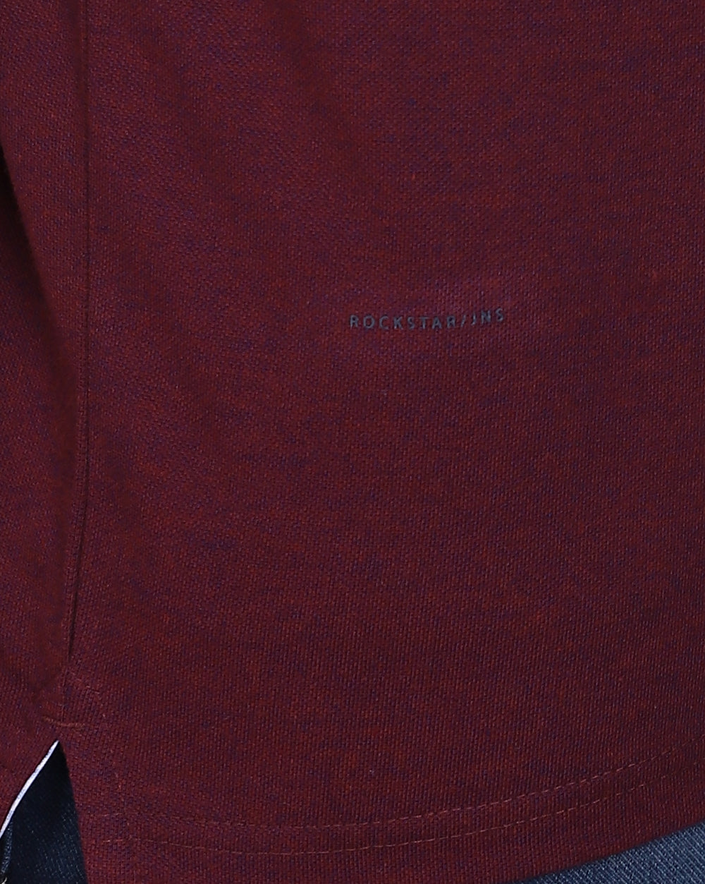 Regular Fit 2 Button Polo T-Shirt-Wine Melange