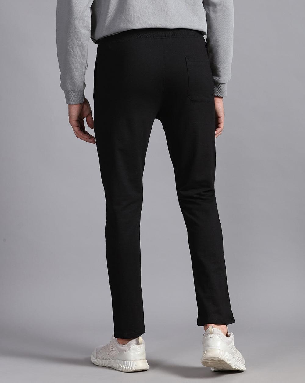 Black Solid Active Pant
