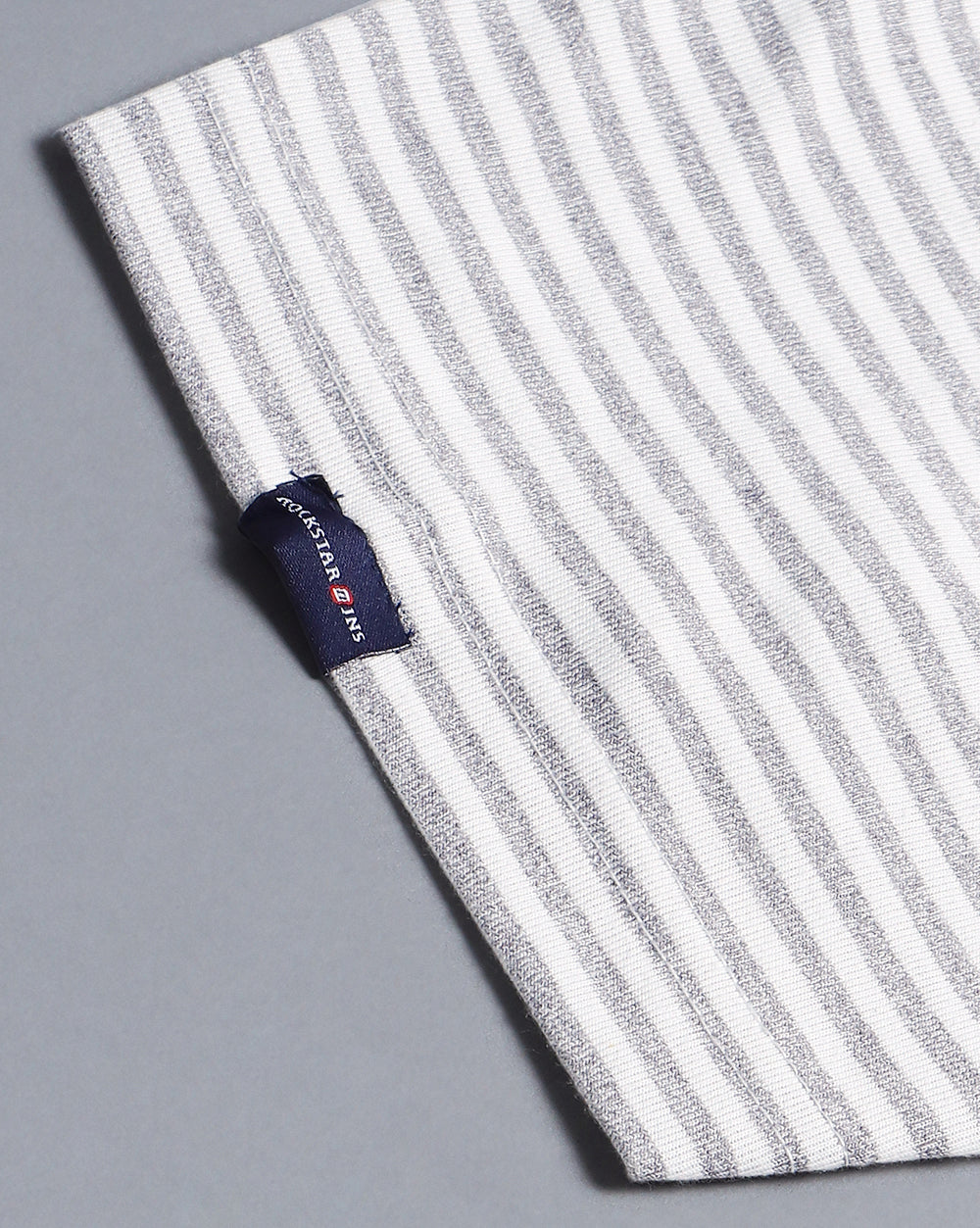 Lazy Striped T-Shirt-Grey