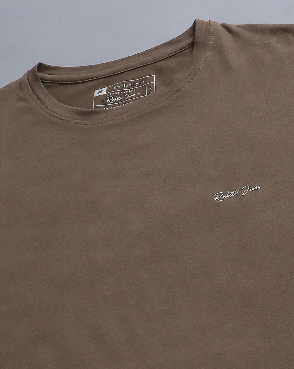 Crewneck Strech T-Shirt-Brown