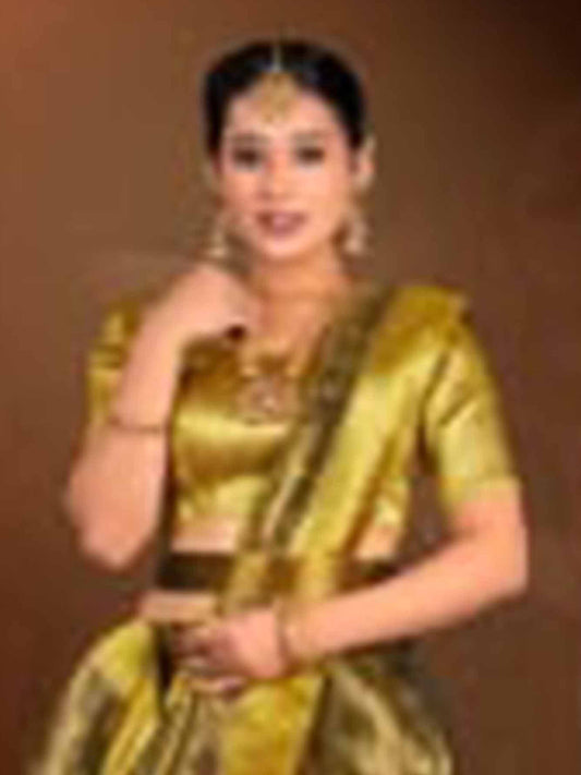 Silver Golden Tissue Lehenga for Women