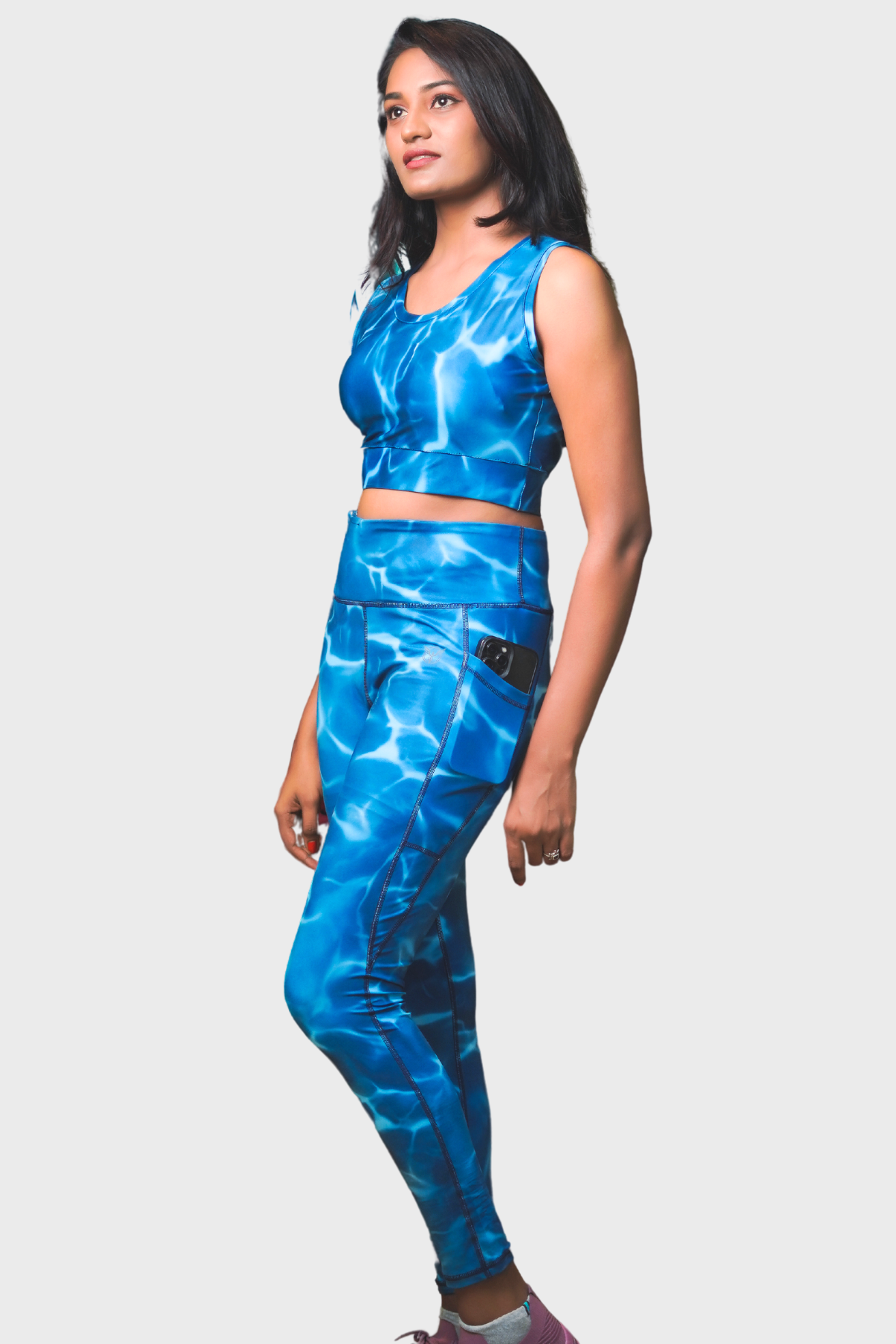 Aerobix:performance Legging/tights Full Length-2+1 Hidden Pocket Tie-dye