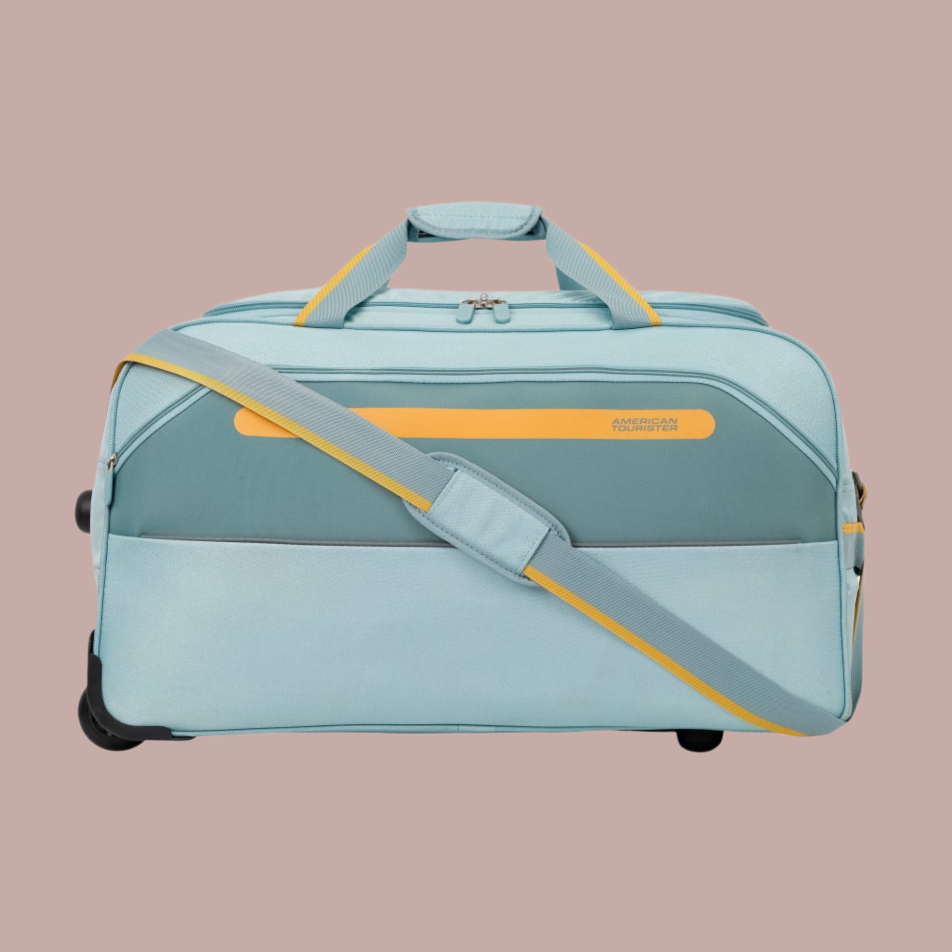 American Tourister Duffle Bag with Wheels-Turquoise
