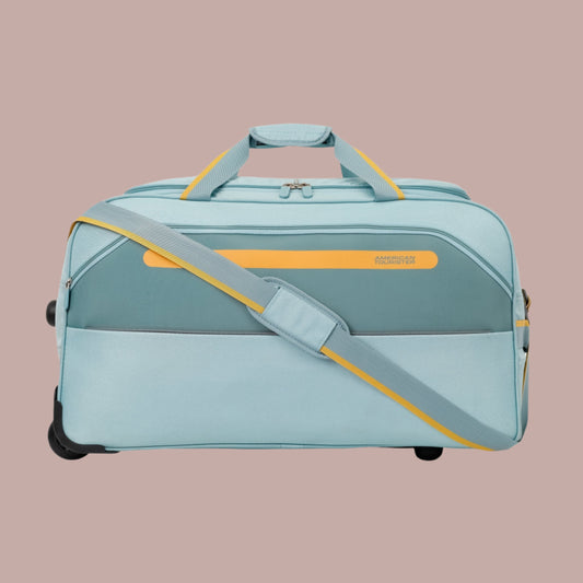 American Tourister Duffle Bag with Wheels-Turquoise