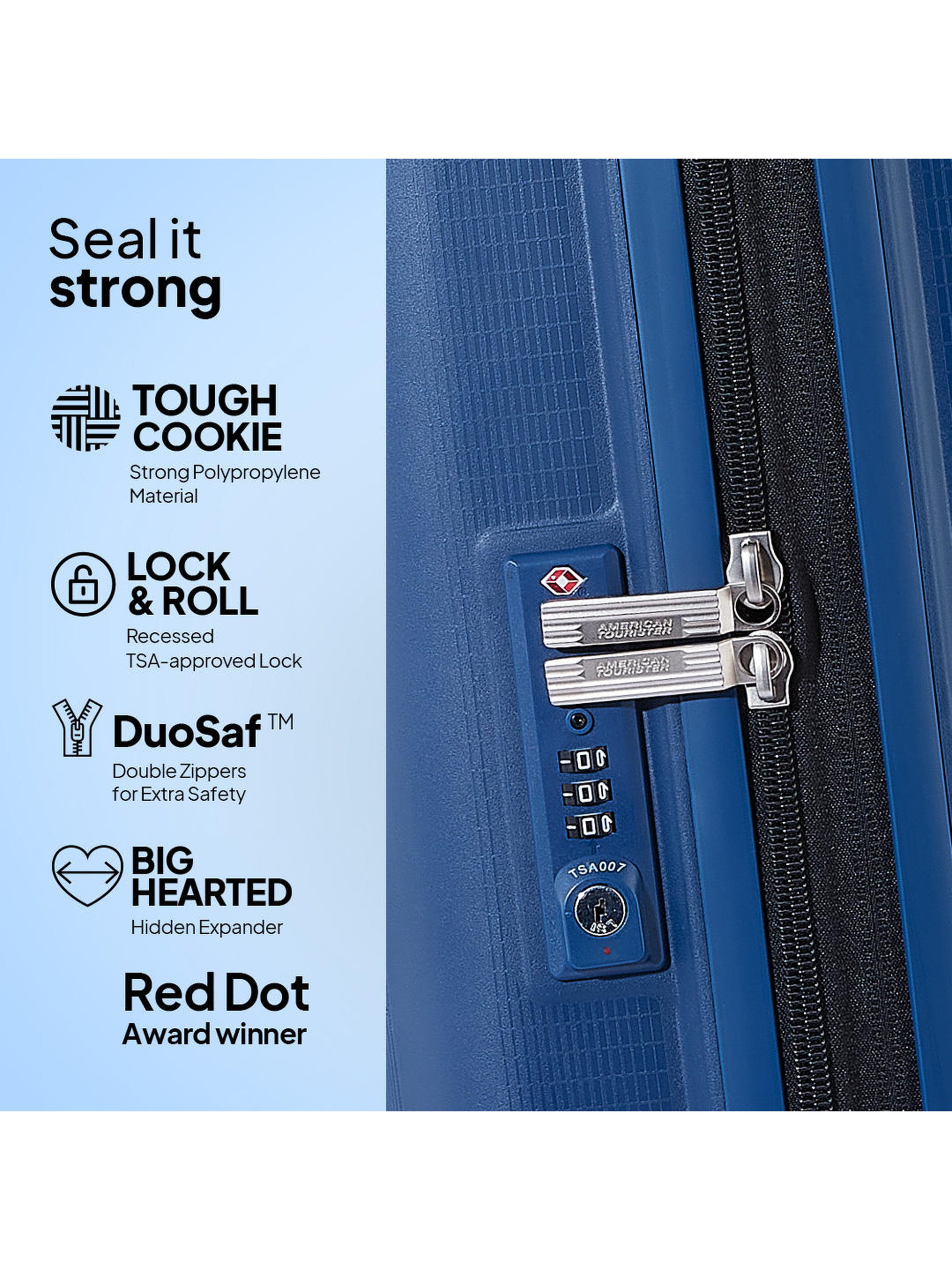 Navy Blue Aerostep American Tourister Trolley