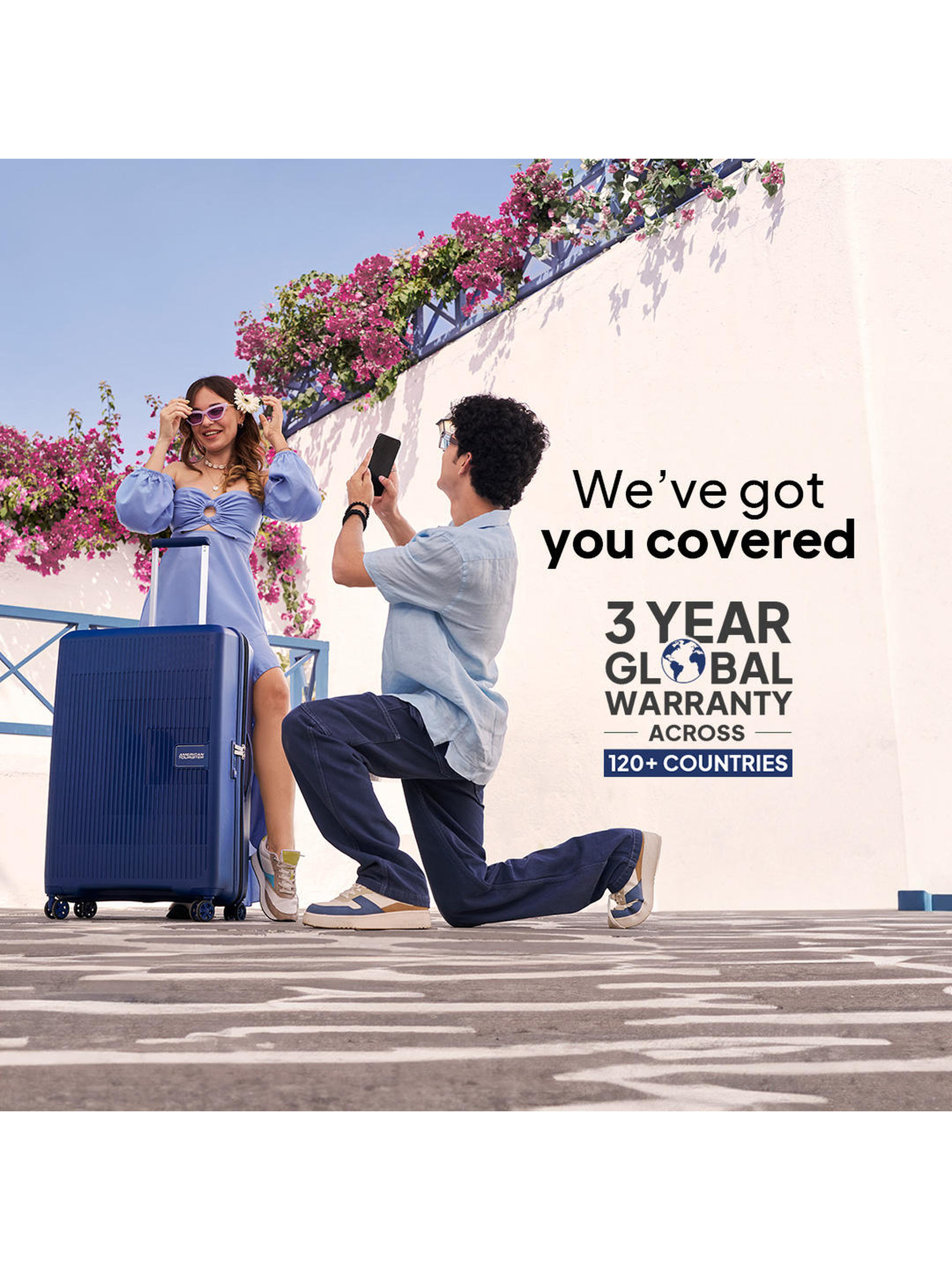 Navy Blue Aerostep American Tourister Trolley