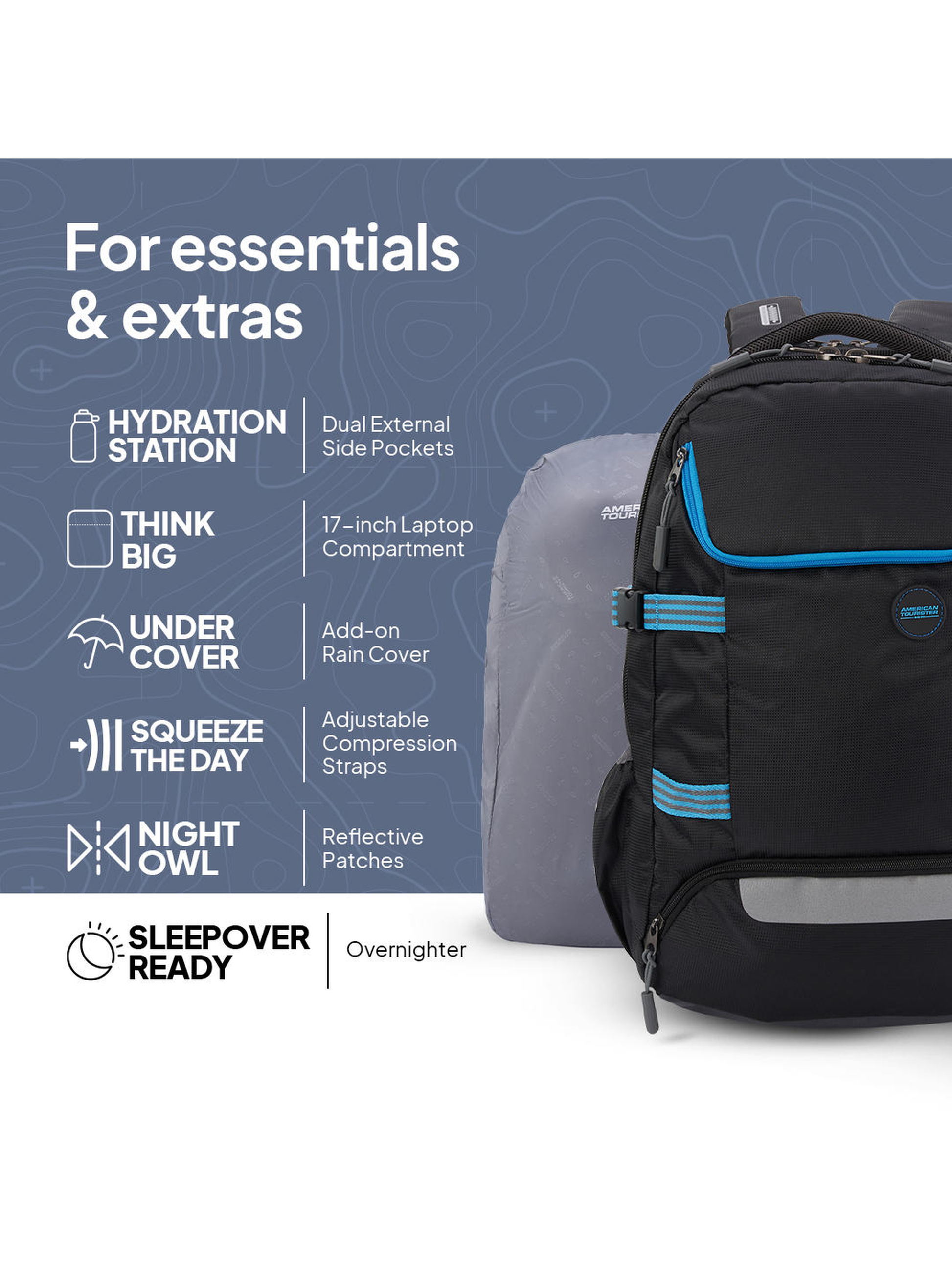 American Tourister MAGNA PACE Trekking Backpack Black