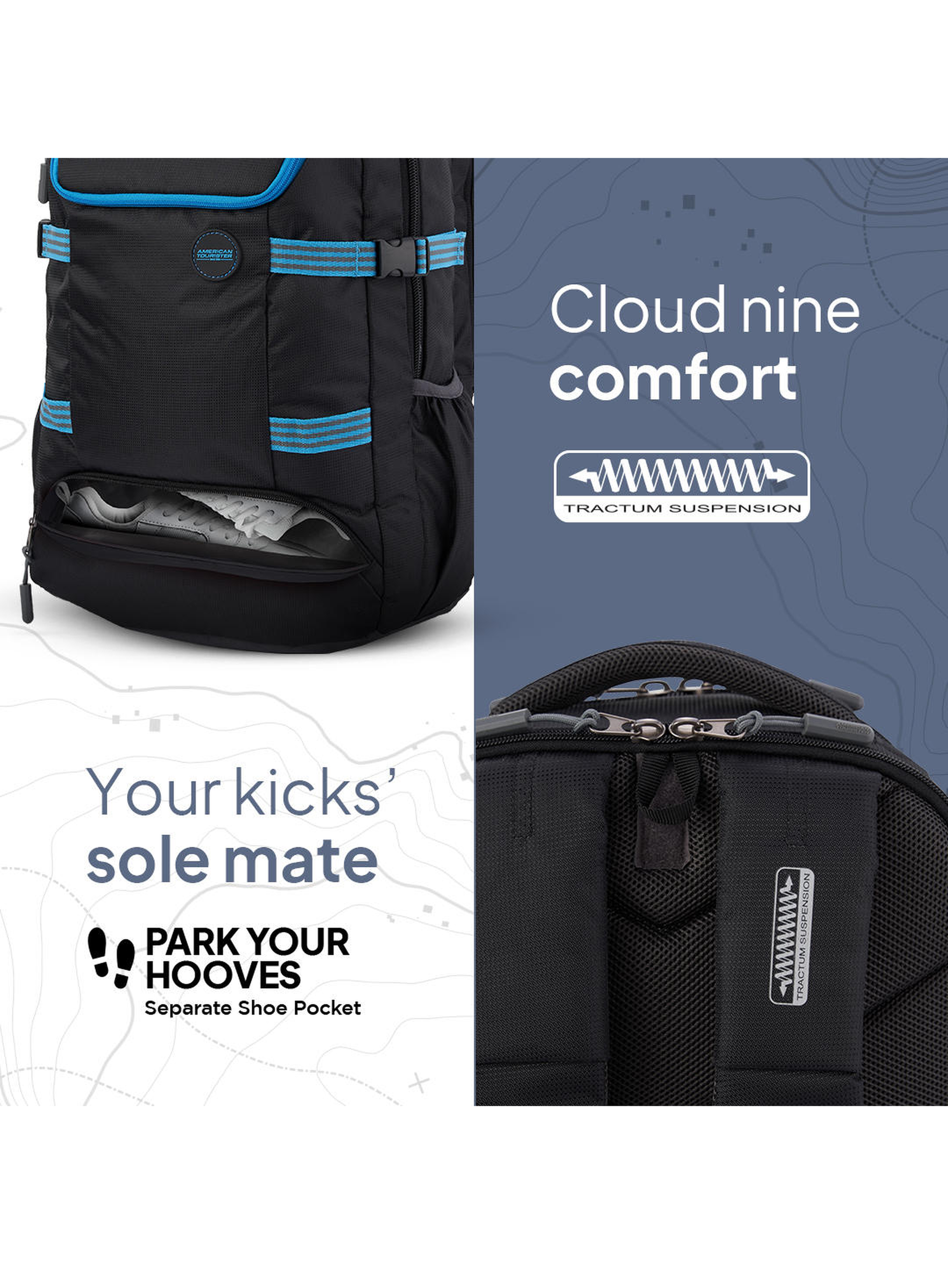 American Tourister MAGNA PACE Trekking Backpack Black