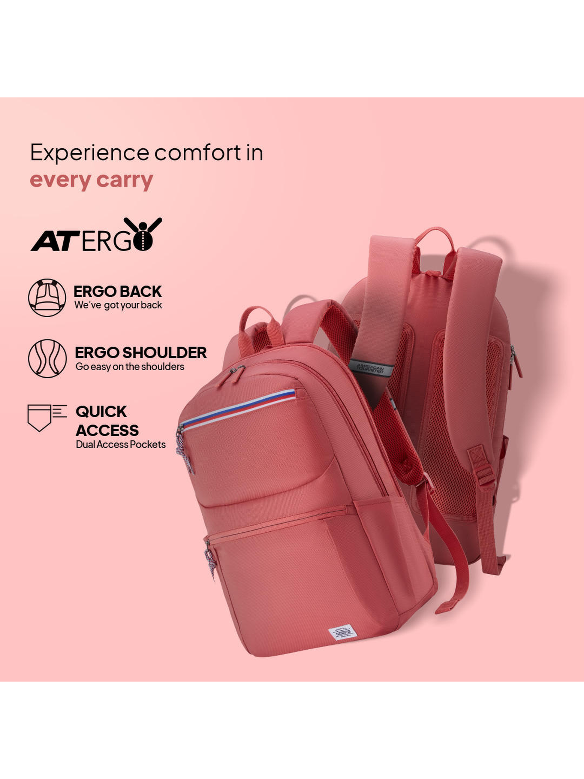Best American Tourister BRAYDON Coral Laptop Backpack