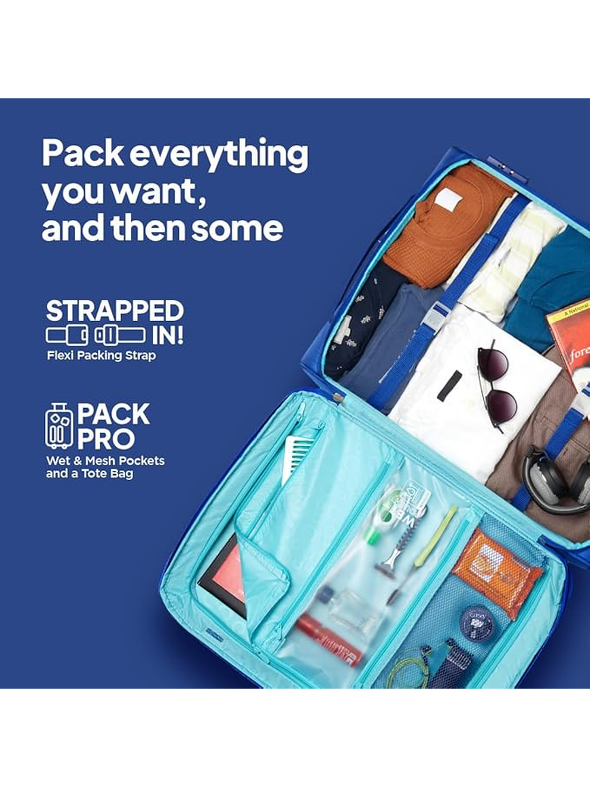 American Tourister Majoris Carry On Luggage Blue