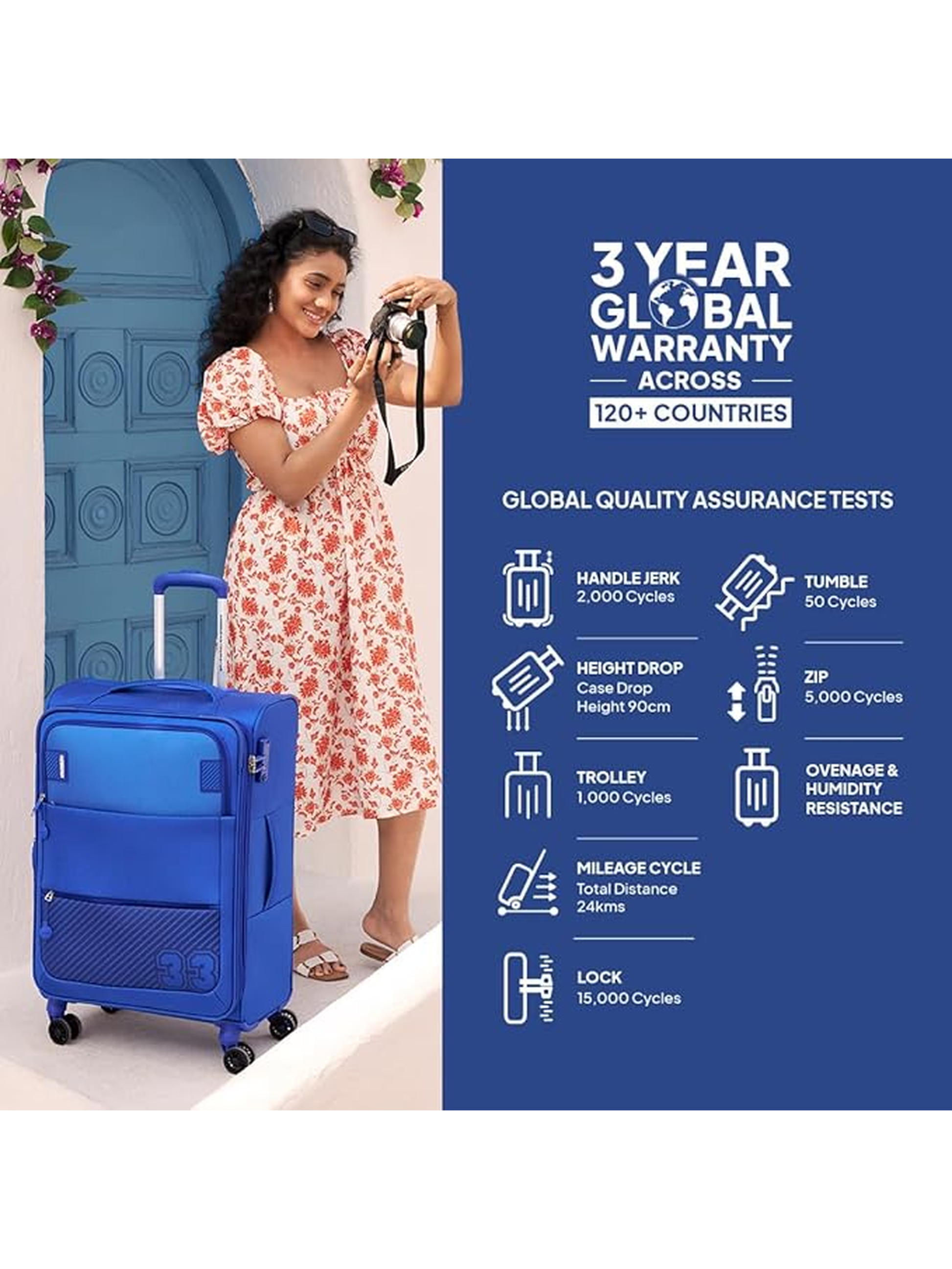 American Tourister Majoris Carry On Luggage Blue