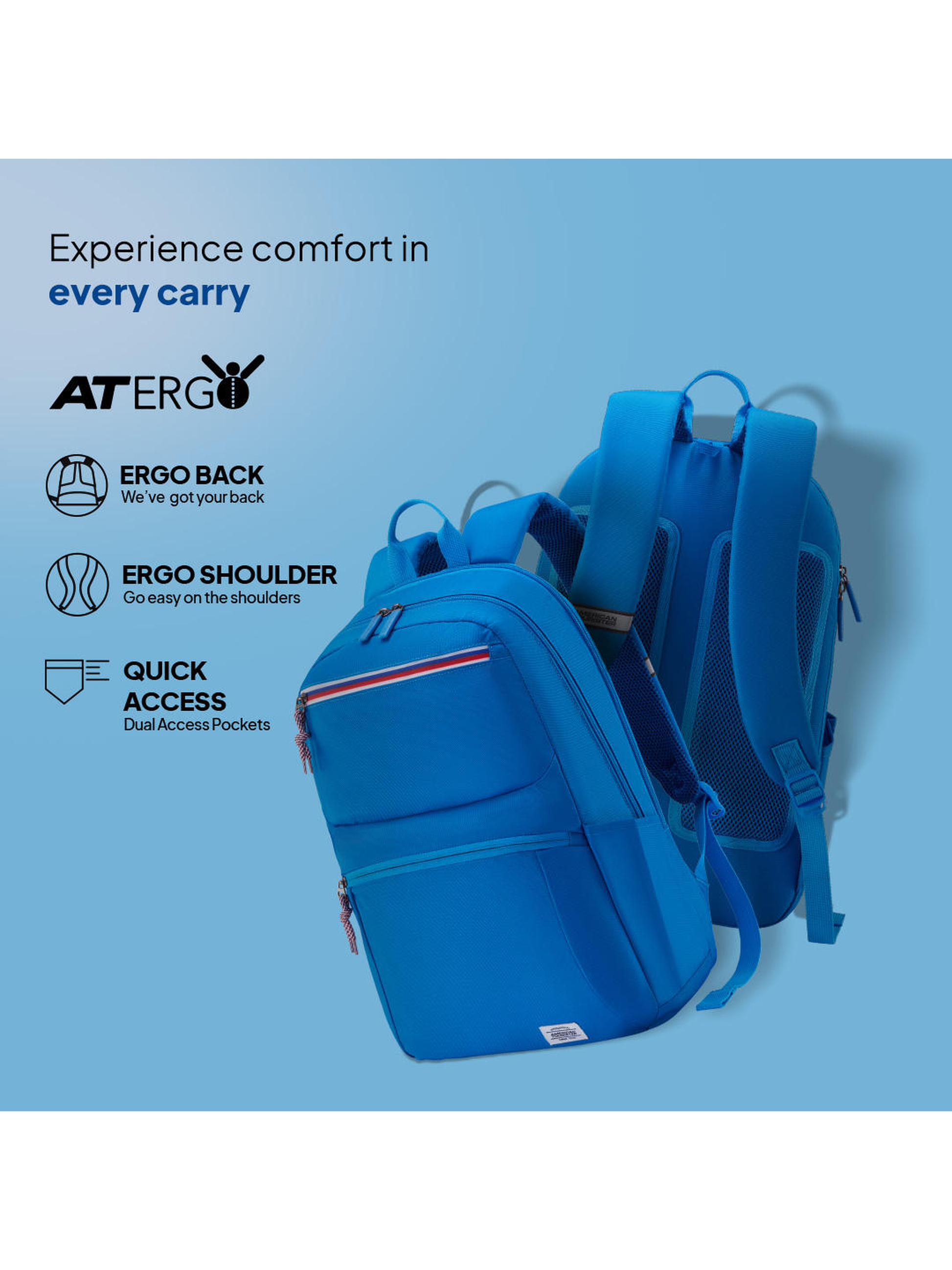 Best Laptop Backpack Blue American Tourister BRAYDON