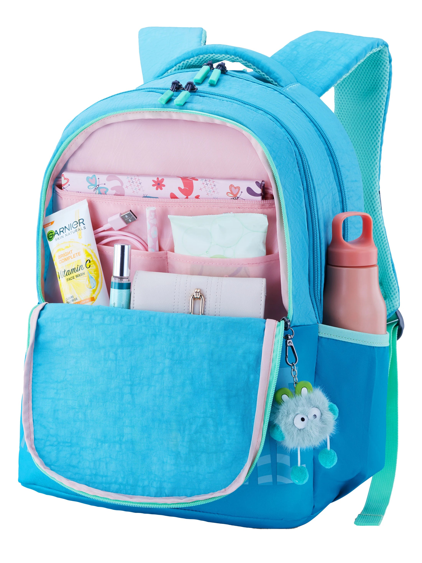 American Tourister Blue Branded Backpack for Ladies
