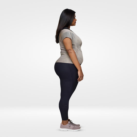 Activewear Warm Taupe Women Top - Overlap neck finish -Plus Size