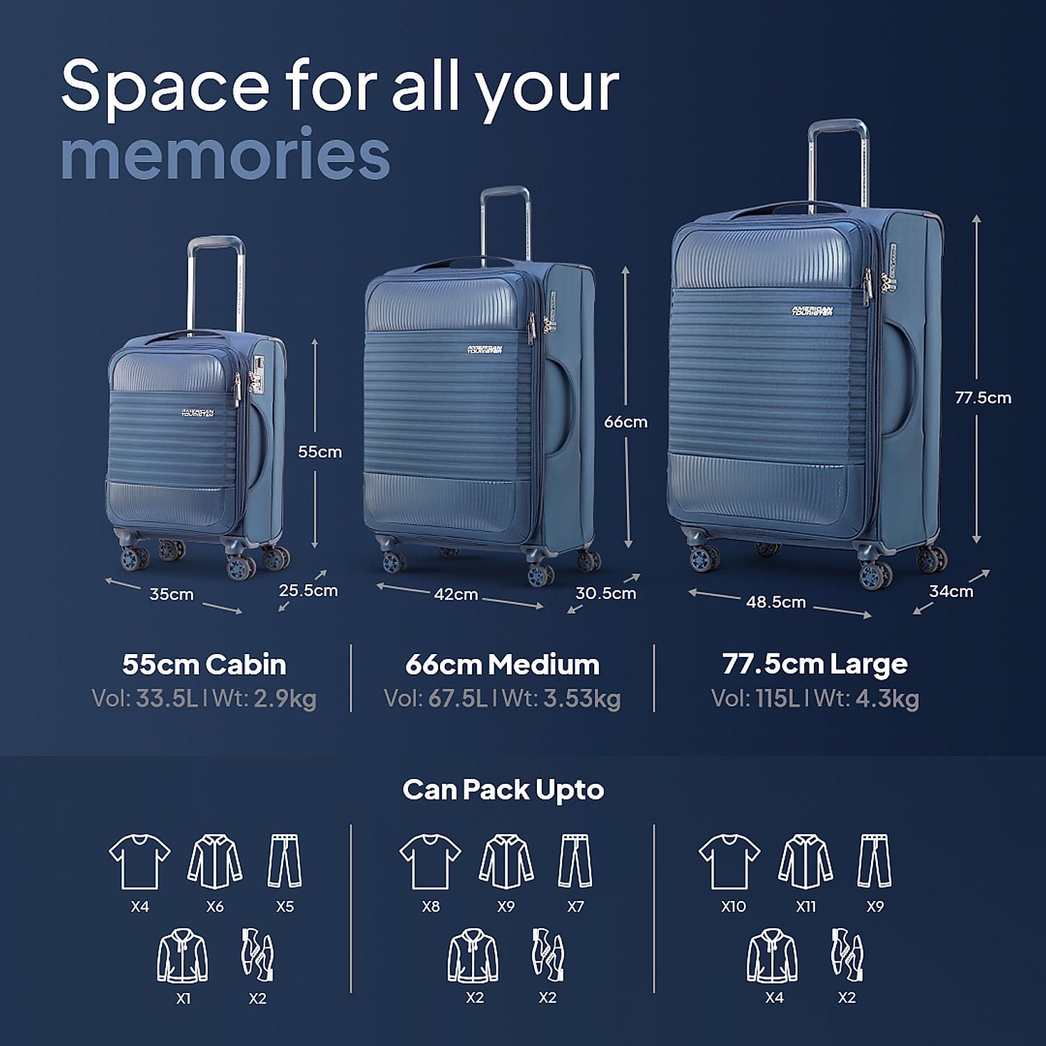 Stylish American Tourister Fornax Soft Trolley Black