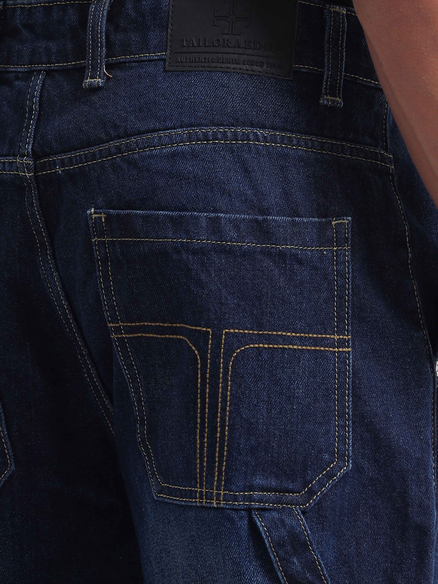 Duca Relaxed Dark Blue Pleated Denim