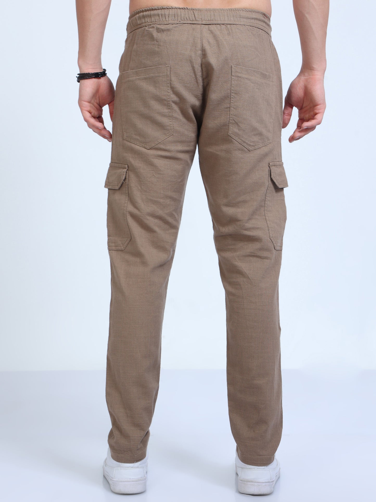 Men Lazy Linen Pants-Camel