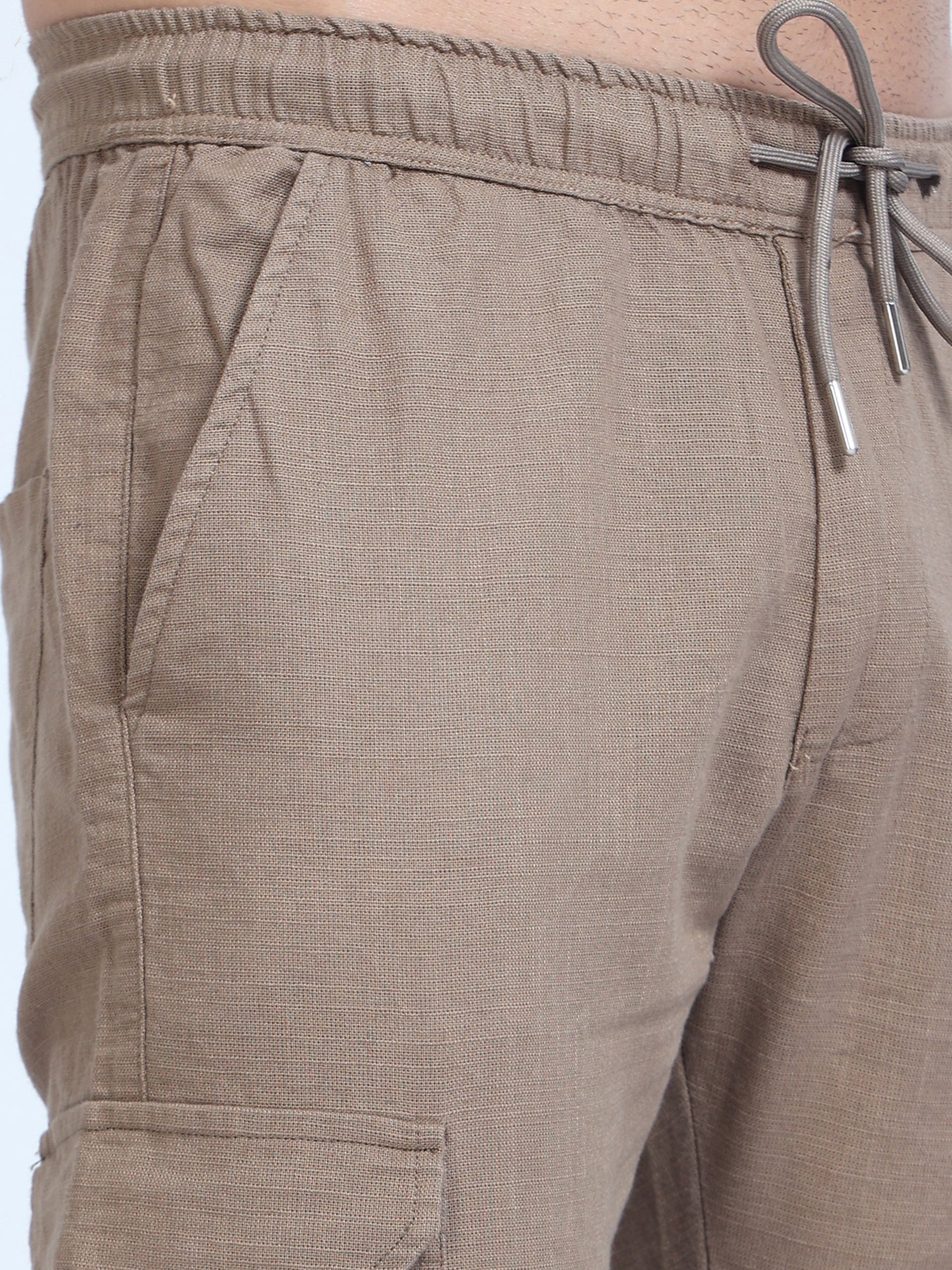 Men Lazy Linen Pants-Camel