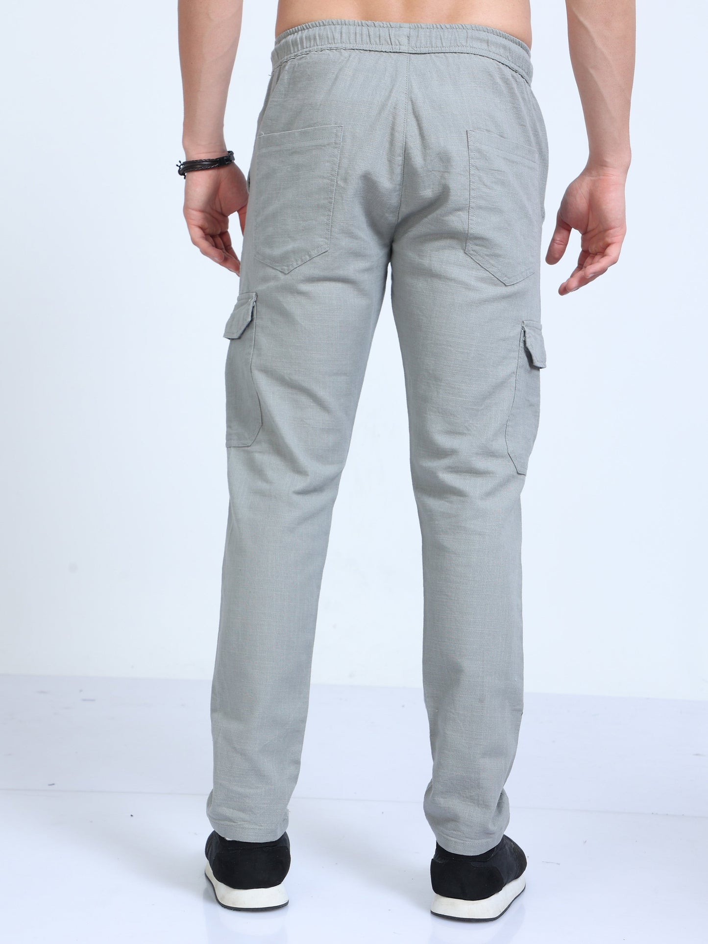 Men Lazy Linen Pants-Light Green