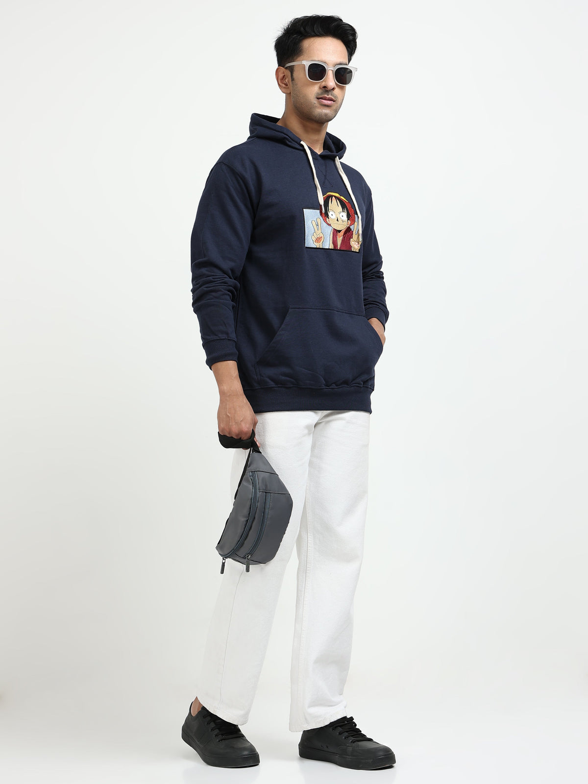 Navy Blue Hoodie Bio Wash Fleece