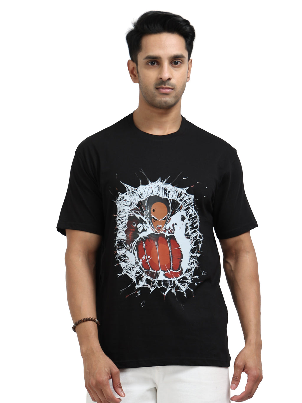 Black Round Neck Bio Wash Single Jersey