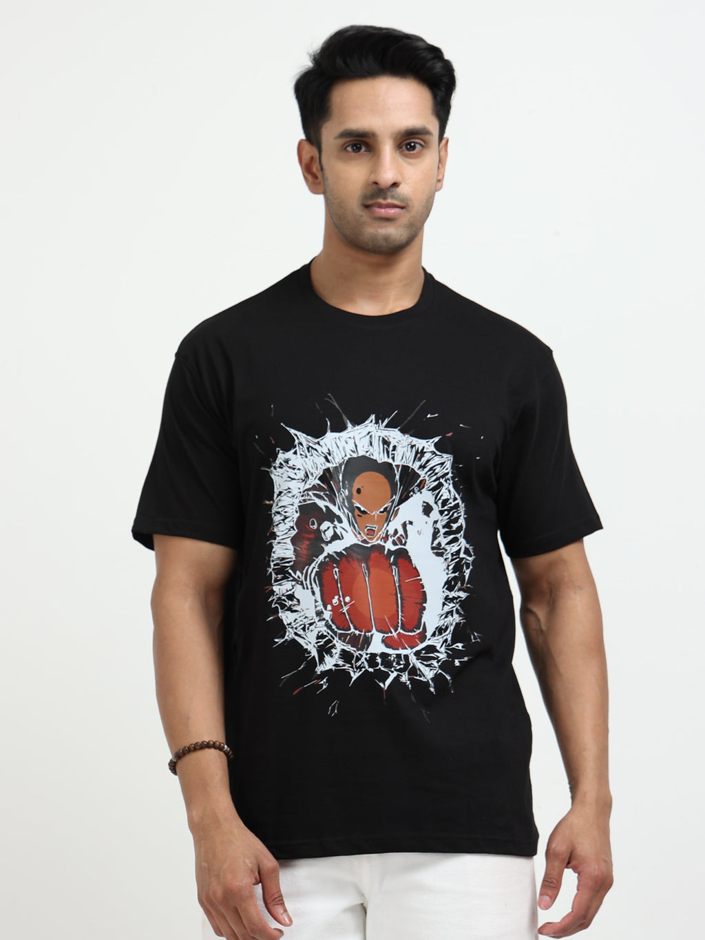 Black Round Neck Bio Wash Single Jersey