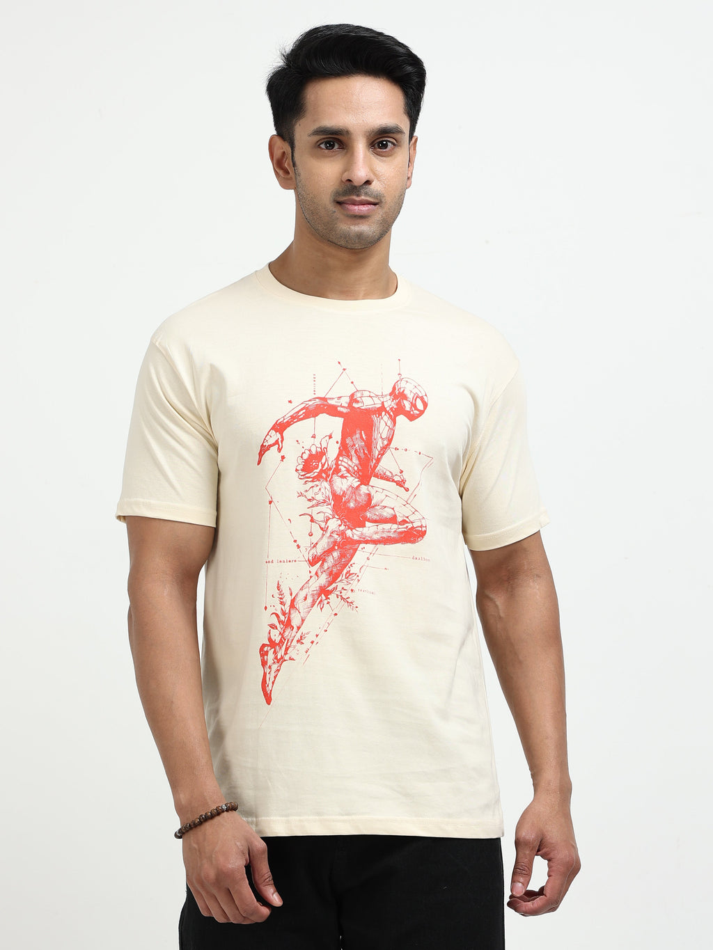 Cream Round Neck Bio Wash Single Jersey