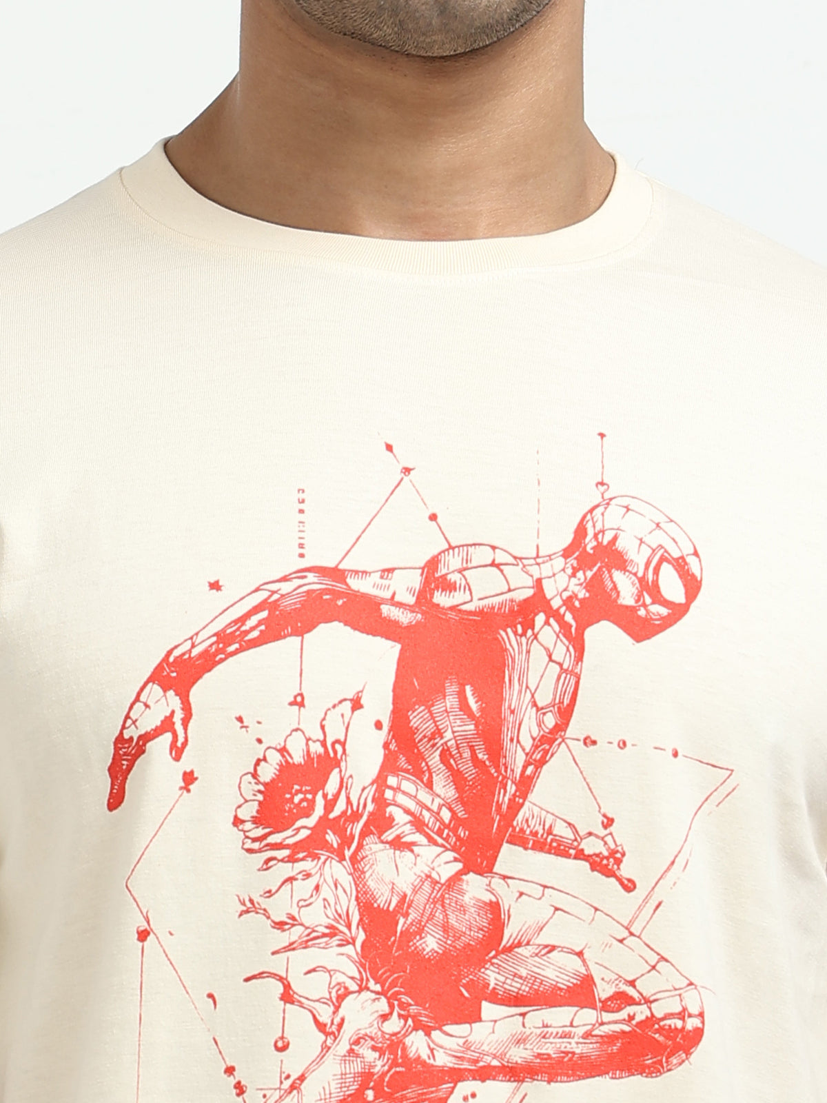 Cream Round Neck Bio Wash Single Jersey