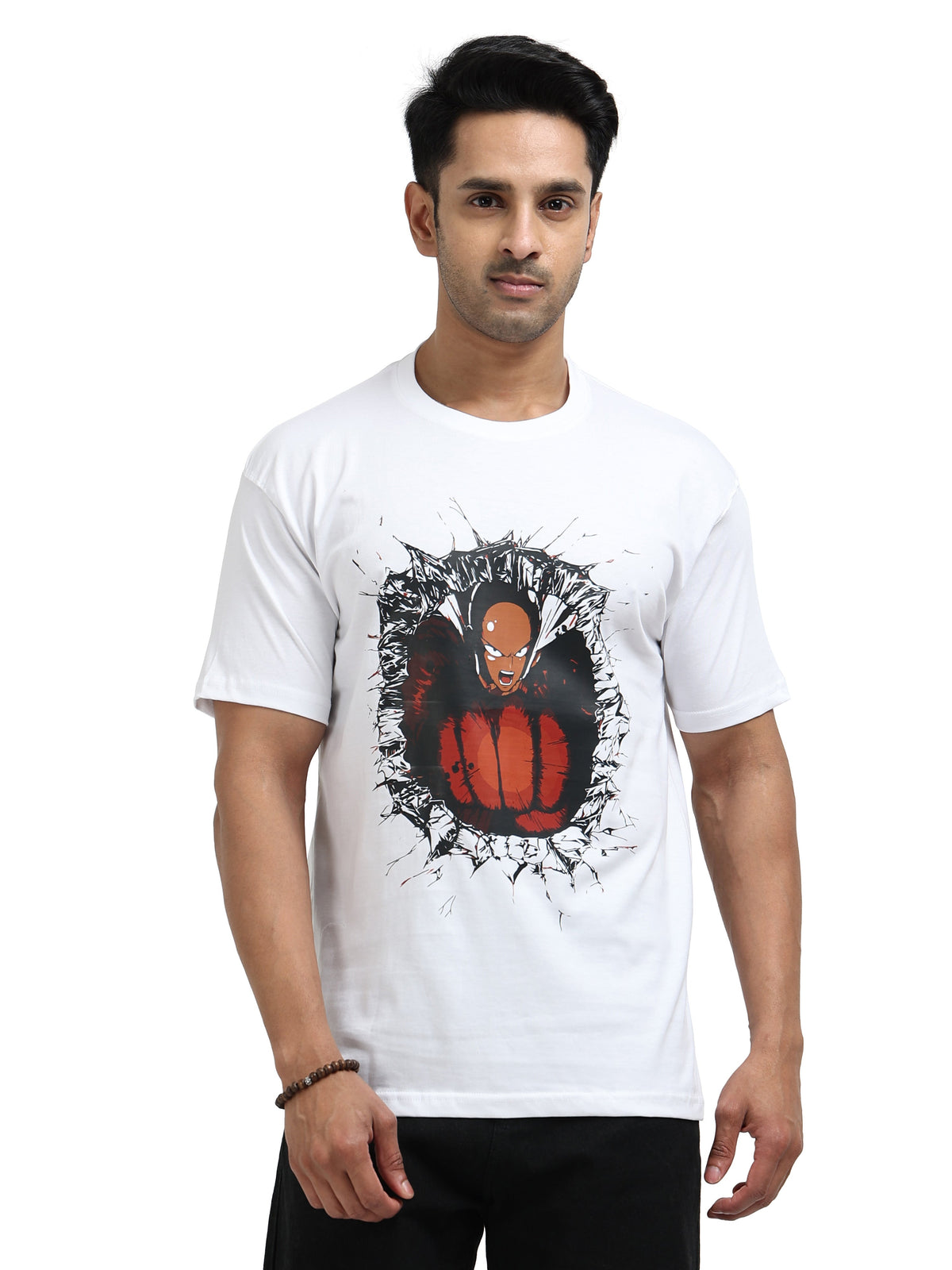 White Round Neck Bio Wash Single Jersey