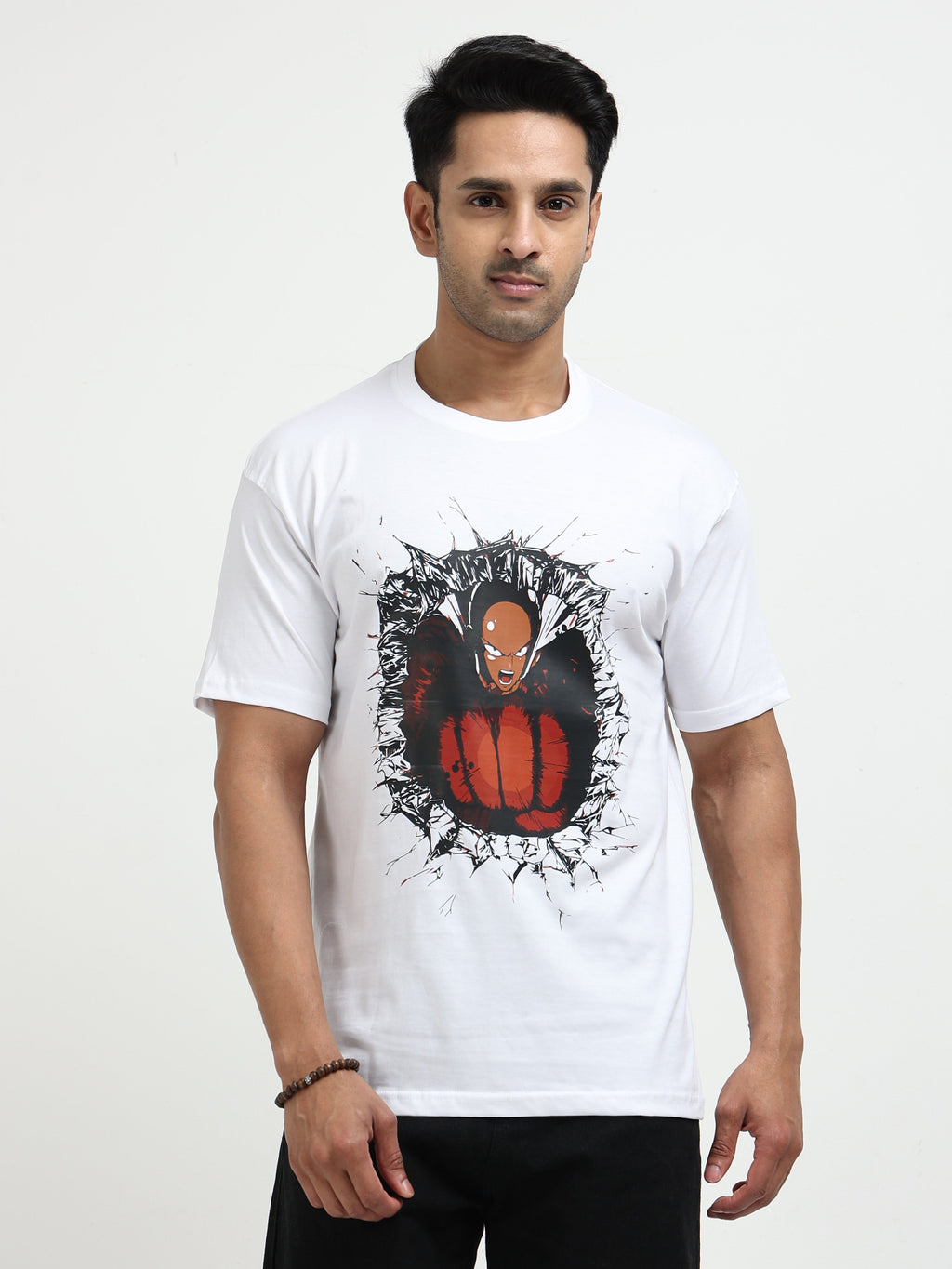 White Round Neck Bio Wash Single Jersey