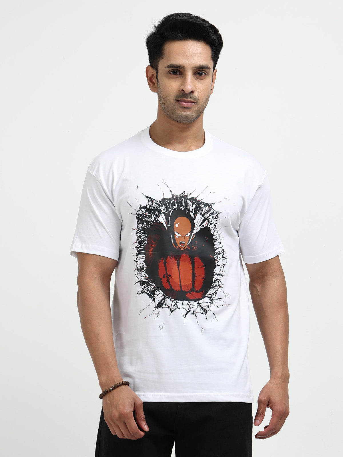 White Round Neck Bio Wash Single Jersey